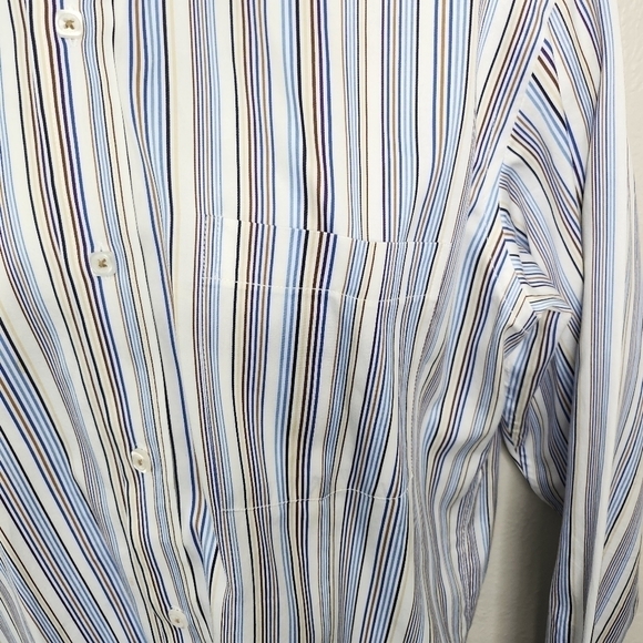 Bugatchi Shirt Men Medium Long Sleeve Striped Button Up EUC - Picture 6 of 10